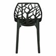 LeisureMod Cornelia Modern Plastic Dining Side Chair in Solid Black
