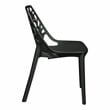 LeisureMod Cornelia Modern Plastic Dining Side Chair in Solid Black Set of 4