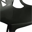 LeisureMod Cornelia Modern Plastic Dining Side Chair in Solid Black Set of 4