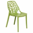LeisureMod Cornelia Modern Plastic Dining Side Chair in Solid Green