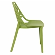 LeisureMod Cornelia Modern Plastic Dining Side Chair in Solid Green Set of 2