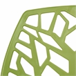 LeisureMod Cornelia Modern Plastic Dining Side Chair in Solid Green Set of 2