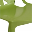 LeisureMod Cornelia Modern Plastic Dining Side Chair in Solid Green Set of 2