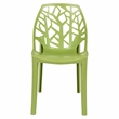LeisureMod Cornelia Modern Plastic  Dining Side Chair in Solid Green Set of 4