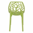 LeisureMod Cornelia Modern Plastic  Dining Side Chair in Solid Green Set of 4