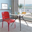 LeisureMod Murray Mid-Century Modern Dining Side Chair in Red