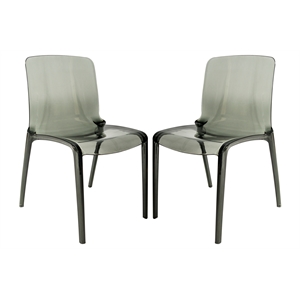 LeisureMod Murray Mid-Century Modern Dining Side Chair in Black Set of 2