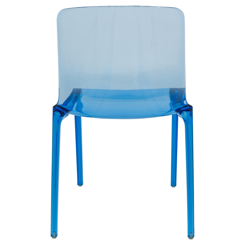 LeisureMod Murray Mid-Century Modern Dining Side Chair in Blue Set of 2