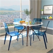 LeisureMod Murray Mid-Century Modern Dining Side Chair in Blue Set of 4