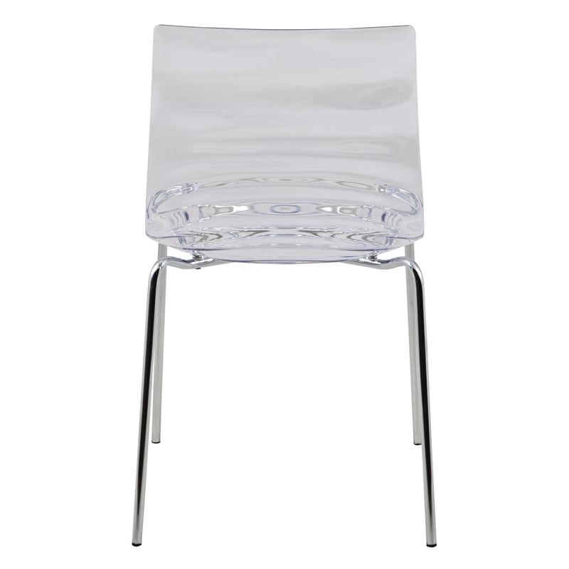 LeisureMod Astor Modern Rain Drop Design Dining Chair in Clear