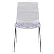 LeisureMod Astor Modern Rain Drop Design Dining Chair in Clear Set of 2