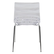 LeisureMod Astor Modern Rain Drop Design Dining Chair in Clear Set of 2