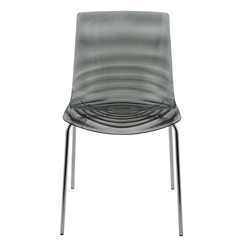 LeisureMod Astor Modern Rain Drop Design Dining Chair in Black