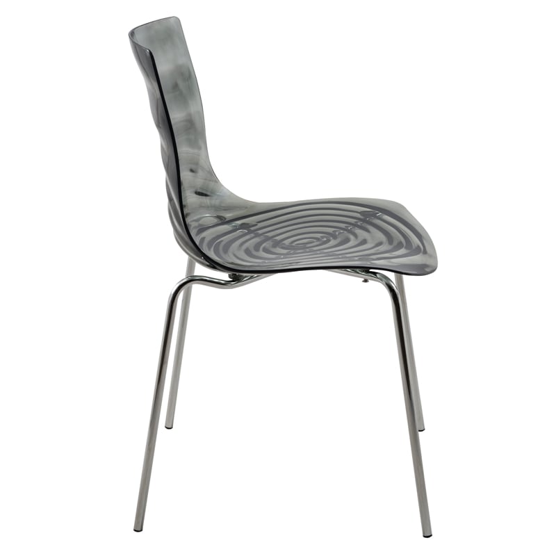 LeisureMod Astor Modern Rain Drop Design Dining Chair in Black