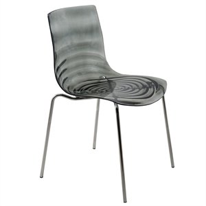 LeisureMod Astor Modern Rain Drop Design Dining Chair in Black