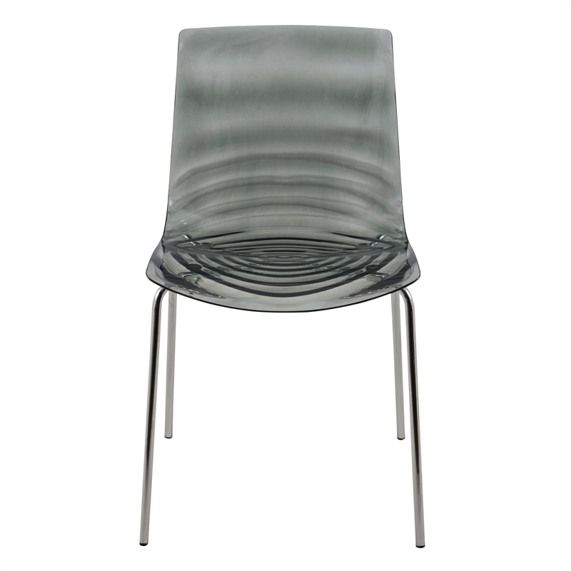 LeisureMod Astor Modern Rain Drop Design Dining Chair in Black Set of 2