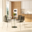 LeisureMod Astor Modern Rain Drop Design Dining Chair in Black Set of 2