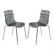 LeisureMod Astor Modern Rain Drop Design Dining Chair in Black Set of 2
