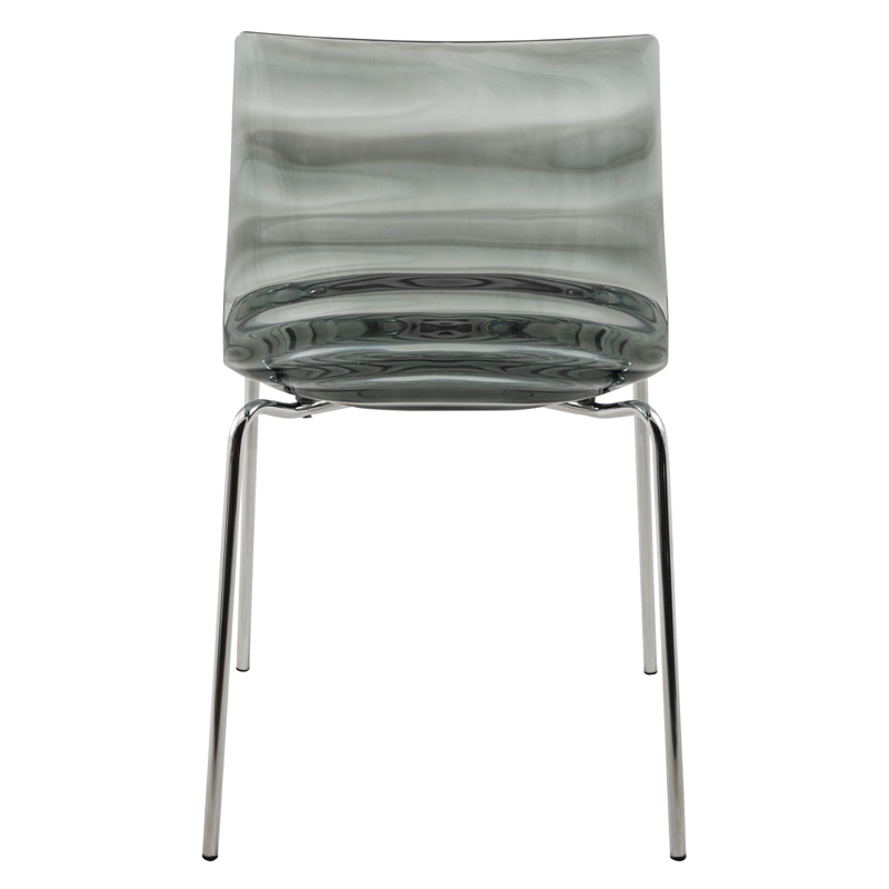 LeisureMod Astor Modern Rain Drop Design Dining Chair in Black Set of 4