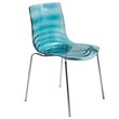 LeisureMod Astor Modern Rain Drop Design Dining Chair in Blue