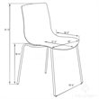 LeisureMod Astor Modern Rain Drop Design Dining Chair in Blue Set of 2