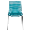 LeisureMod Astor Modern Rain Drop Design Dining Chair in Blue Set of 4