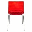 LeisureMod Astor Modern Rain Drop Design Dining Chair in Red Set of 2