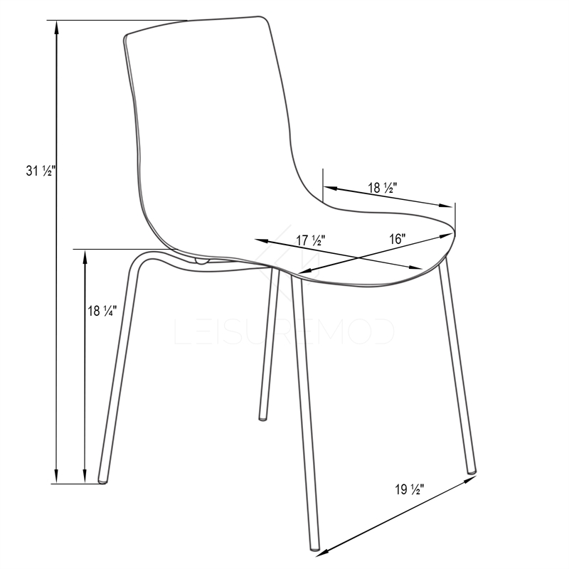 LeisureMod Astor Modern Rain Drop Design Dining Chair in Red Set of 2