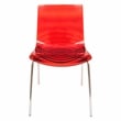 LeisureMod Astor Modern Rain Drop Design Dining Chair in Red Set of 4