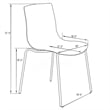 LeisureMod Astor Modern Rain Drop Design Dining Chair in Red Set of 4