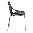 LeisureMod Modern Asbury Dining Side Chair With Chromed Legs in Black