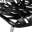 LeisureMod Modern Asbury Dining Side Chair With Chromed Legs in Black