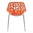 LeisureMod Modern Asbury Dining Side Chair With Chromed Legs in Orange Set of 4