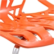 LeisureMod Modern Asbury Dining Side Chair With Chromed Legs in Orange Set of 4