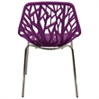 LeisureMod Modern Asbury Dining Side Chair With Chromed Legs in Purple Set of 2