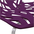LeisureMod Modern Asbury Dining Side Chair With Chromed Legs in Purple Set of 2