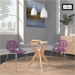 LeisureMod Modern Asbury Dining Side Chair With Chromed Legs in Purple Set of 2