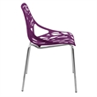 LeisureMod Modern Asbury Dining Side Chair With Chromed Legs in Purple Set of 4