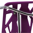 LeisureMod Modern Asbury Dining Side Chair With Chromed Legs in Purple Set of 4