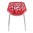 LeisureMod Modern Asbury Dining Side Chair With Chromed Legs in Red Set of 4