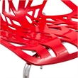 LeisureMod Modern Asbury Dining Side Chair With Chromed Legs in Red Set of 4