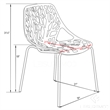 LeisureMod Modern Asbury Dining Side Chair With Chromed Legs in Red Set of 4