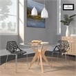 LeisureMod Modern Asbury Dining Side Chair With Chromed Legs in Black Set of 2