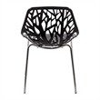 LeisureMod Modern Asbury Dining Side Chair With Chromed Legs in Black Set of 4