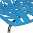 LeisureMod Modern Asbury Dining Side Chair With Chromed Legs in Blue Set of 4