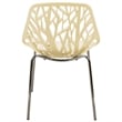 LeisureMod Modern Asbury Dining Side Chair With Chromed Legs in Cream