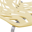LeisureMod Modern Asbury Dining Side Chair With Chromed Legs in Cream Set of 4