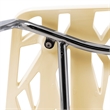 LeisureMod Modern Asbury Dining Side Chair With Chromed Legs in Cream Set of 4