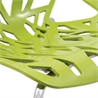 LeisureMod Modern Asbury Dining Side Chair With Chromed Legs in Green Set of 2