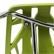 LeisureMod Modern Asbury Dining Side Chair With Chromed Legs in Green Set of 2